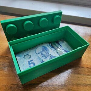 Green BrickSafe - Lego inspired 3D Printed Safe